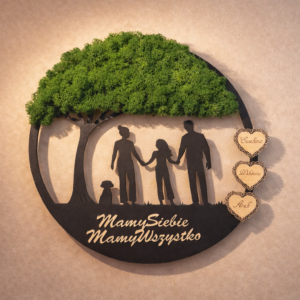 Dekoracja ścienna z chrobotkiem